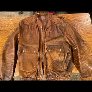 Vintage Brown Leather Jacket Beautiful Patina